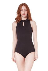Capezio F12412W-High Neck Leotard Open Back-BLACK