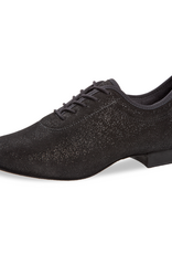 Diamant 199-205-550-Soulier de Danse Semelle Suede 1/2" Suede Noir Reflets Argentée