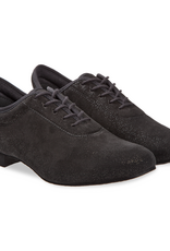 Diamant 199-205-550-Soulier de Danse Semelle Suede 1/2" Suede Noir Reflets Argentée