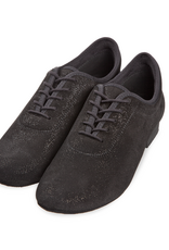 Diamant 199-205-550-Ballroom Shoes 1/2" Suede Sole Black Suede Silver Reflex
