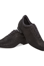 Diamant 199-205-550-Soulier de Danse Semelle Suede 1/2" Suede Noir Reflets Argentée