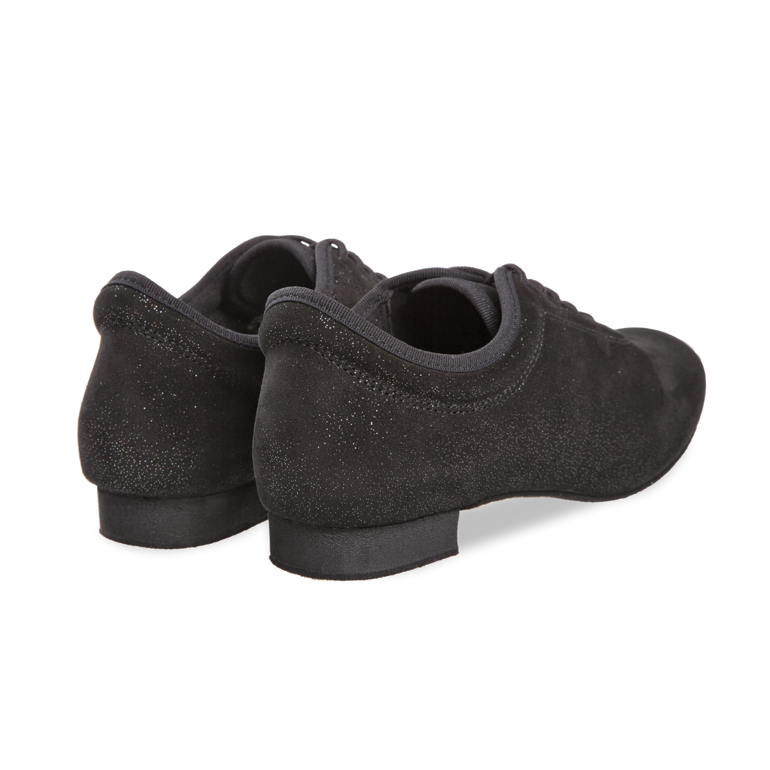 Diamant 199-205-550-Soulier de Danse Semelle Suede 1/2" Suede Noir Reflets Argentée