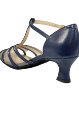 Merlet KARMINA-1300-643-Ballroom Shoes 2''Suede Sole Metis Leather-NAVY