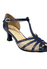 Merlet KARMINA-1300-643-Ballroom Shoes 2''Suede Sole Metis Leather-NAVY
