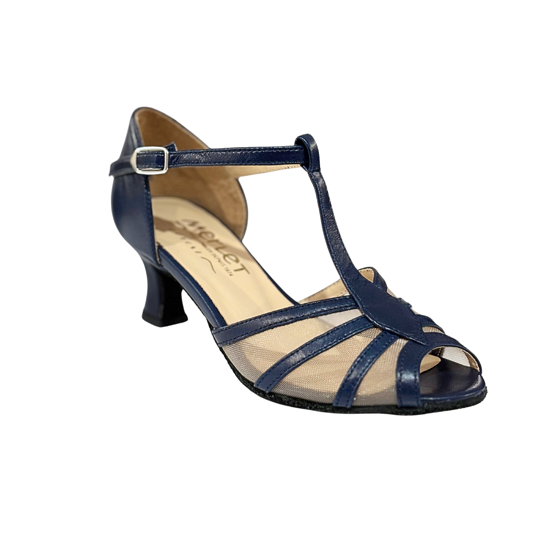 Merlet KARMINA-1300-643-Soulier de Danse Semelle Suede Cuir Metis-MARINE