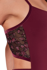 Capezio F12400W-Ornate Romance Charisma Cami Criss Cross Back Leotard-WINE