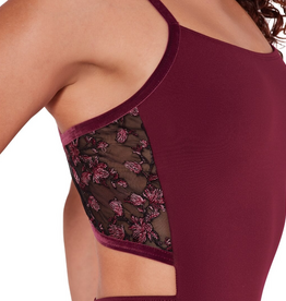 Capezio F12400W-Ornate Romance Charisma Cami Criss Cross Back Leotard-WINE