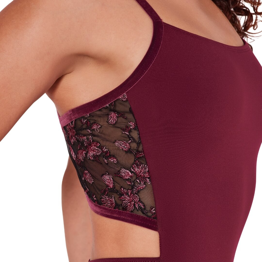Capezio F12400W-Leotard Camisole Orné de Motifs Romantiques-VIN