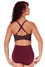 Capezio F12400W-Ornate Romance Charisma Cami Criss Cross Back Leotard-WINE