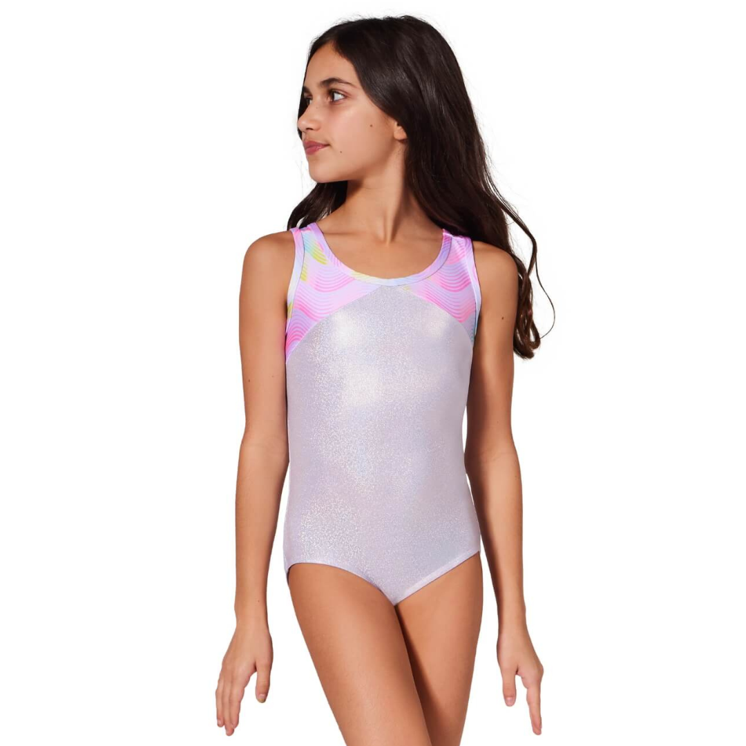 Capezio F12440C-Leotard de Gym Enfant Vague