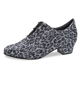 Diamant 199-034-667-Ballroom Shoes 1.5" Suede Sole Leopard Black-Silver Glitter