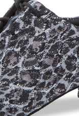 Diamant 199-034-667-Soulier de Danse 1.5"Semelle Suede Léopard Noir-Argent Pailleté