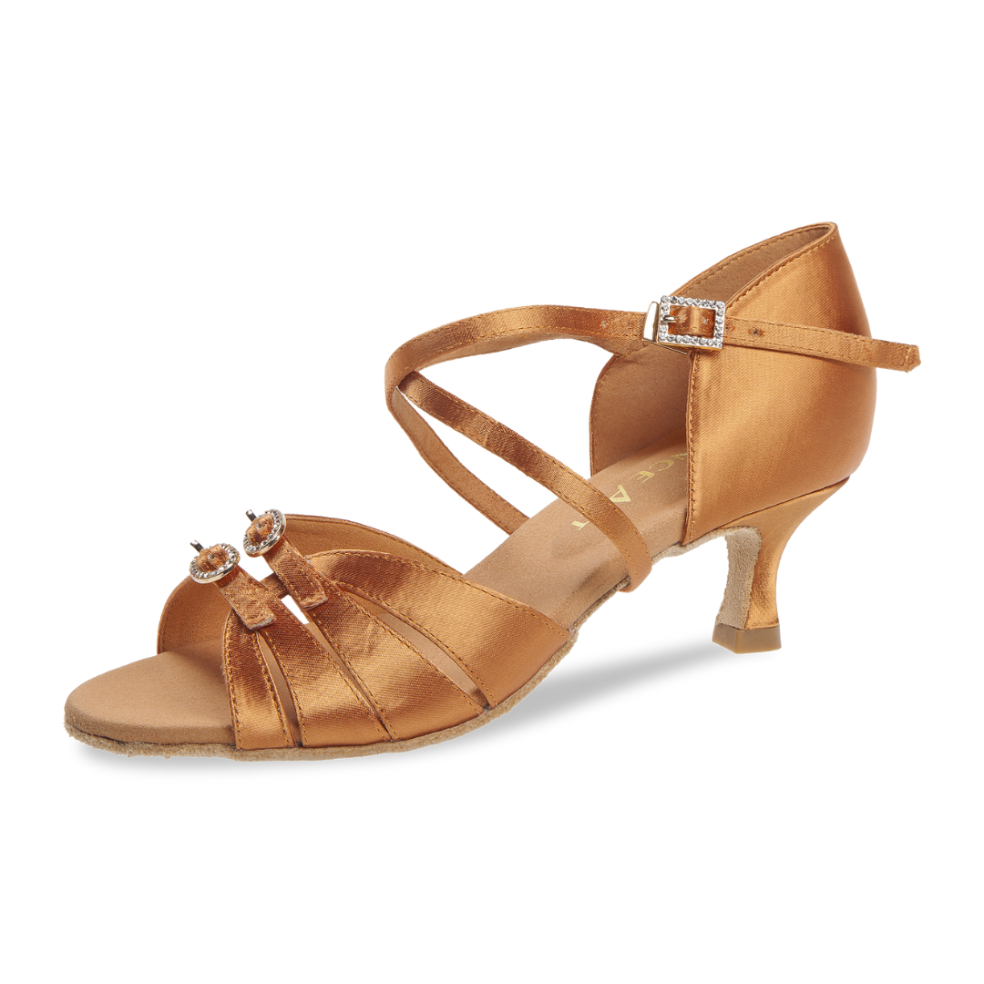 Diamant 220-505-379-Soulier DanceArt Competition Silvia 2" Semelle Suede Satin Tan Foncé