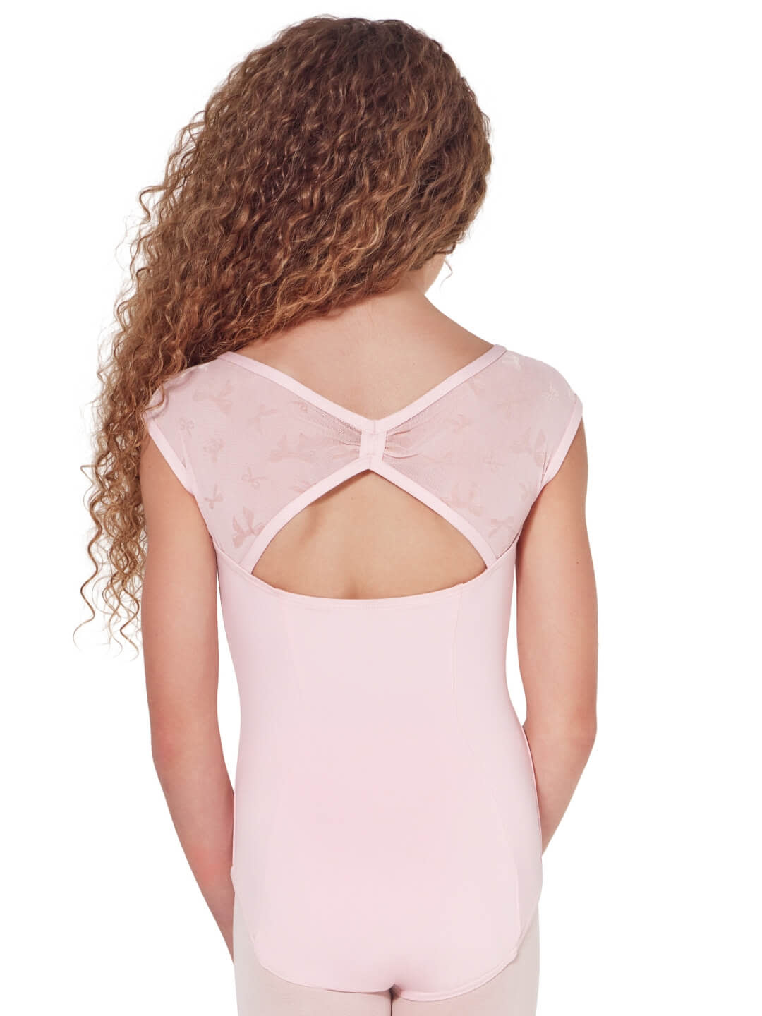 Capezio F12421C-Child Cap Sleeve Bow Leotard-PINK