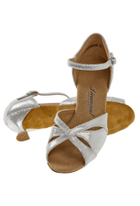 Diamant 144-077-246-Soulier de Danse 2'' Semelle Suede-Puntino Cuir-FOILPRINT ARGENT