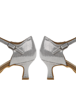 Diamant 144-077-246-Ballroom Shoes 2'' Flare Suede Sole-Puntino Leather-FOILPRINT SILVER