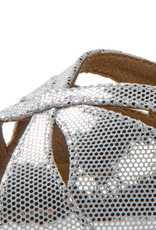 Diamant 144-077-246-Ballroom Shoes 2'' Flare Suede Sole-Puntino Leather-FOILPRINT SILVER