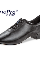 Diamant 163-224-592-Mens Latin Dance Shoes 1.6" Suede Split Sole- BLACK LEATHER/MESH