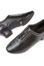 Diamant 163-224-592-Mens Latin Dance Shoes 1.6" Suede Split Sole- BLACK LEATHER/MESH