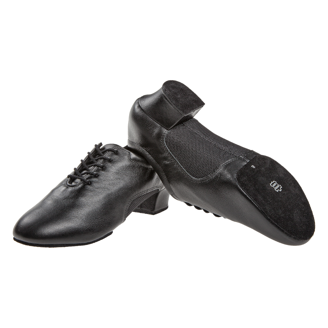 Diamant 163-224-592-Chaussures de Danse Homme 1.6 "Semelle de Suède Cuir/Mesh Noir