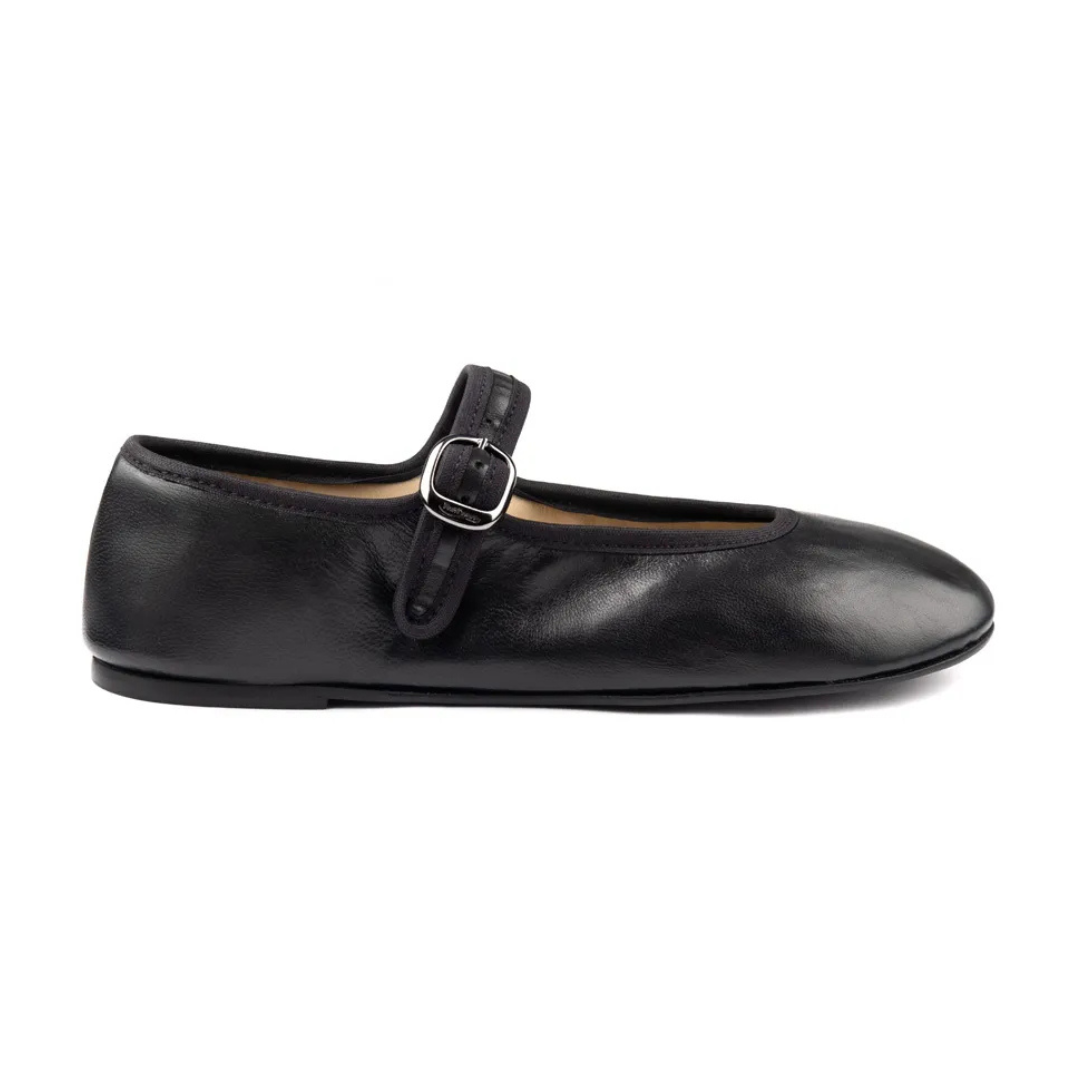 Portdance PD BALLERINA- Ballerina Indoor and Outdoor Neolite Sole Leather-BLACK