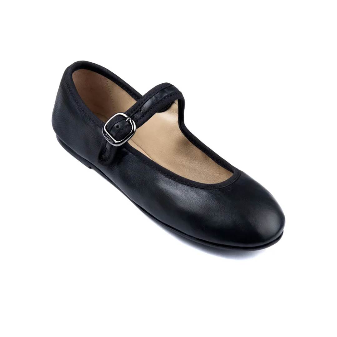Portdance PD BALLERINA- Ballerina Indoor and Outdoor Neolite Sole Leather-BLACK