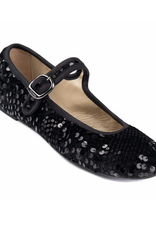 Portdance PD BALLERINA-Ballerines Intérieur et Extérieur Semelle Néolite à Paillettes-NOIRES