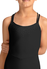 Mirella M50008C-Dot Accents Camisole Leotard-BLACK
