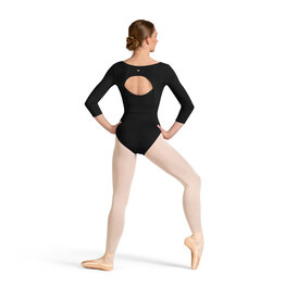 Mirella M30007L-3/4 Sleeve Top With Open Back-BLACK