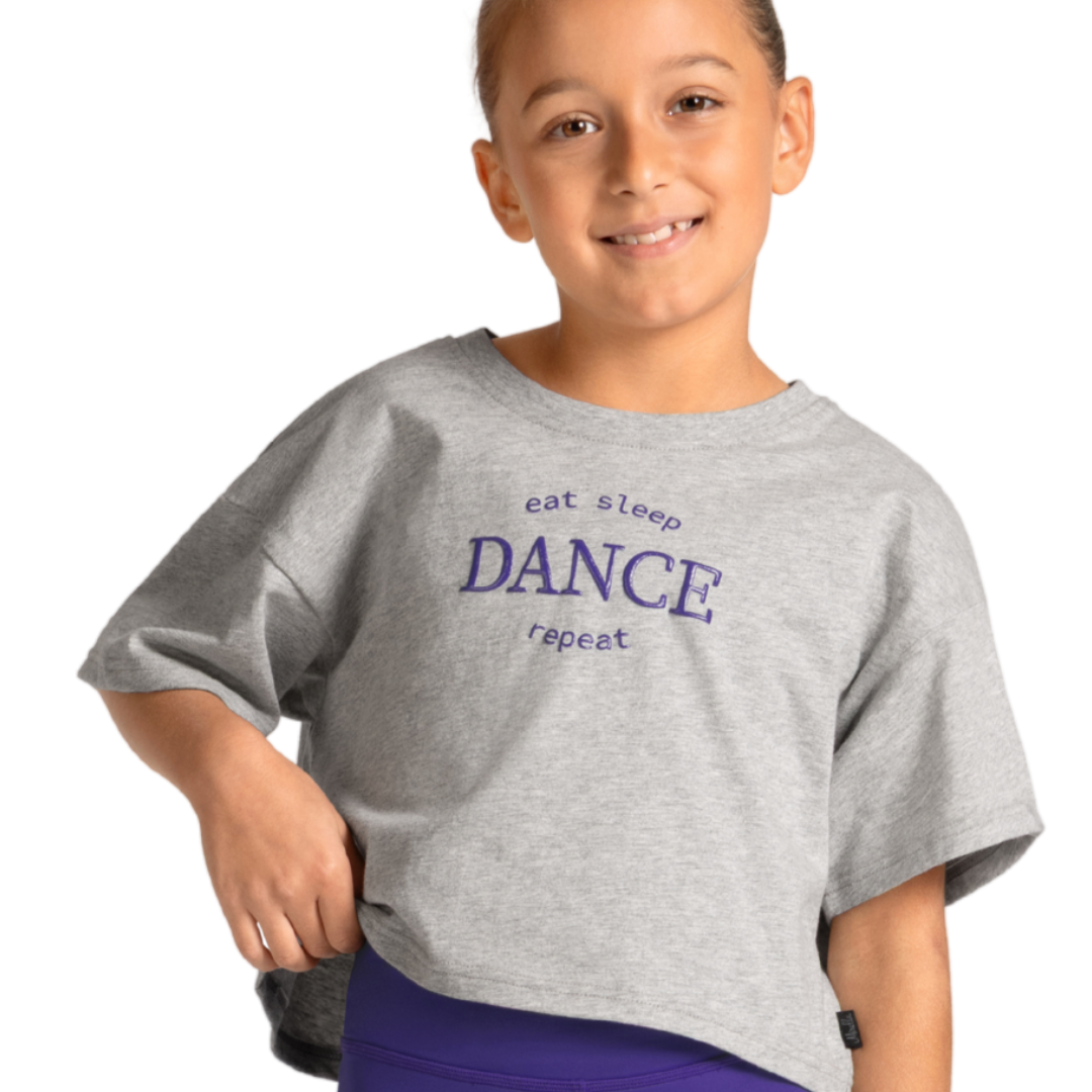 Mirella M30013C-Crop Dance Print T-Shirt