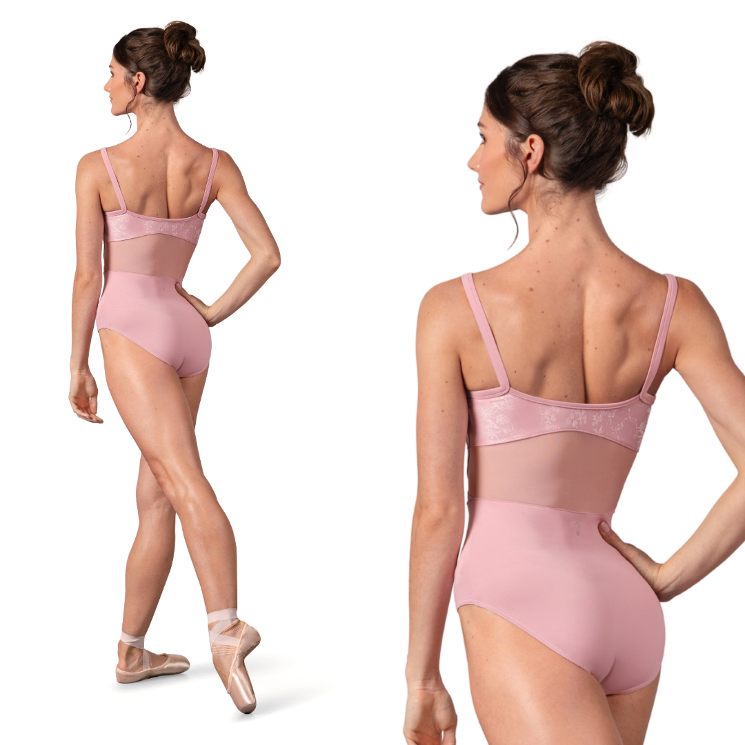 Bloch L50008-Anna Leotard Insertion Mesh Imprimé Floral