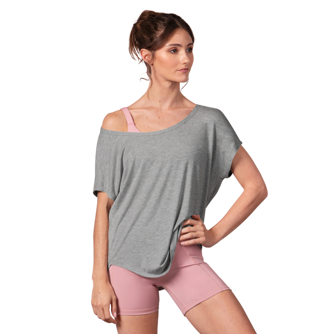 Bloch Z30023-Carmen T-Shirt With Open Back-GREY