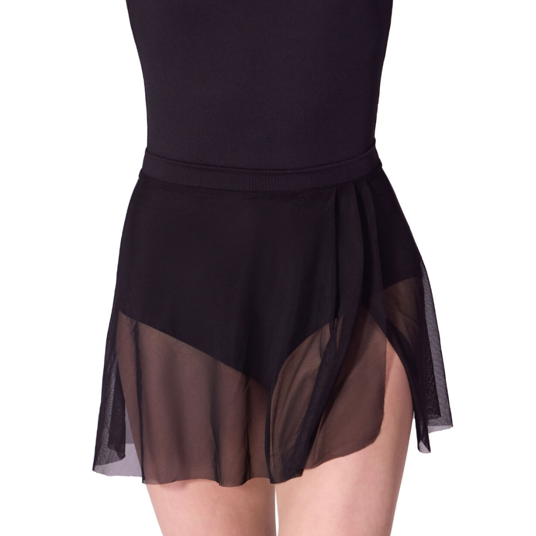 Capezio F12605W-Jupe en Mesh à Enfiler-NOIR