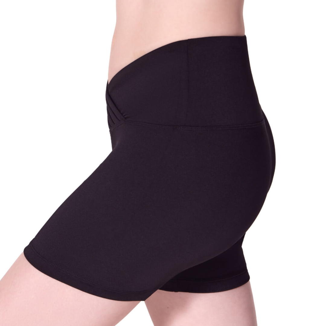 Capezio F12606W-High-Waisted Shorts-BLACK