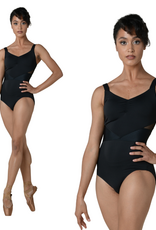 Danshuz 22115A- Leotard Débardeur Empiècement Côtelé