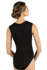 Danshuz 25111A-Leotard Débardeur Froncé - NOIR