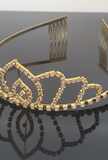 FH2 TR0508-Diadème Royal en Strass Dorés (Large)