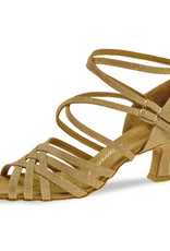 Diamant 108-036-555-Ballroom Shoes 2'' Suede Sole Width Narrow-Beige Gold Shine