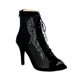 Merlet ROXY-1111-001-Ballroom Shoe 3" Stiletto Suede Sole Synthetic Velvet Blalck