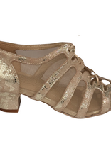 Merlet FIBIE-1973-106-Soulier de Danse 1.7" Semelle Suede Cuir Beige Gold