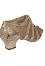 Merlet FIBIE-1973-106-Soulier de Danse 1.7" Semelle Suede Cuir Beige Gold