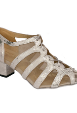 Merlet FIBIE-1973-900-Ballroom Shoes 1.7" Suede Sole Leather White Silver