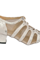 Merlet FIBIE-1973-900-Soulier de Danse 1.7" Semelle Suede Cuir Argent Blanc