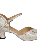 Merlet KALY1-1973-900-Ballroom Shoes 2'' Suede Sole Leather White Silver