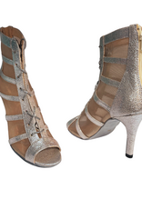 Merlet ROSIE-1275-817-Soulier de Danse 3" Stiletto Semelle Suede Métallique Argent