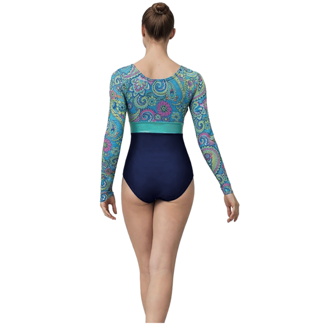 Mondor 47811-FL-Pop Bloom Long Sleeve Gym Leotard