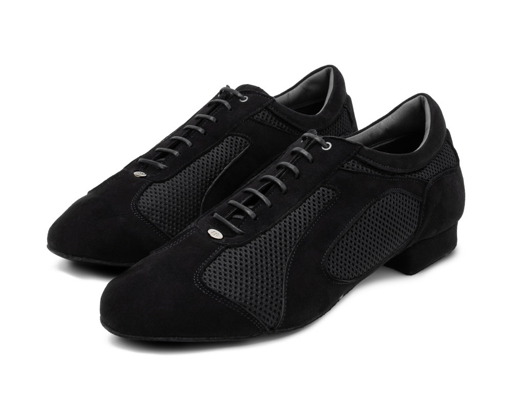 Portdance PD Victor Da Silva-Chaussure de Danse Talon 3/4"Semelle Suède Noir Nubuck/Mesh