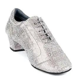 Portdance PD Saudade-Ballroom Shoes Split Sole Cuban Heel 1.5" Suede Sole Leather Mosaic