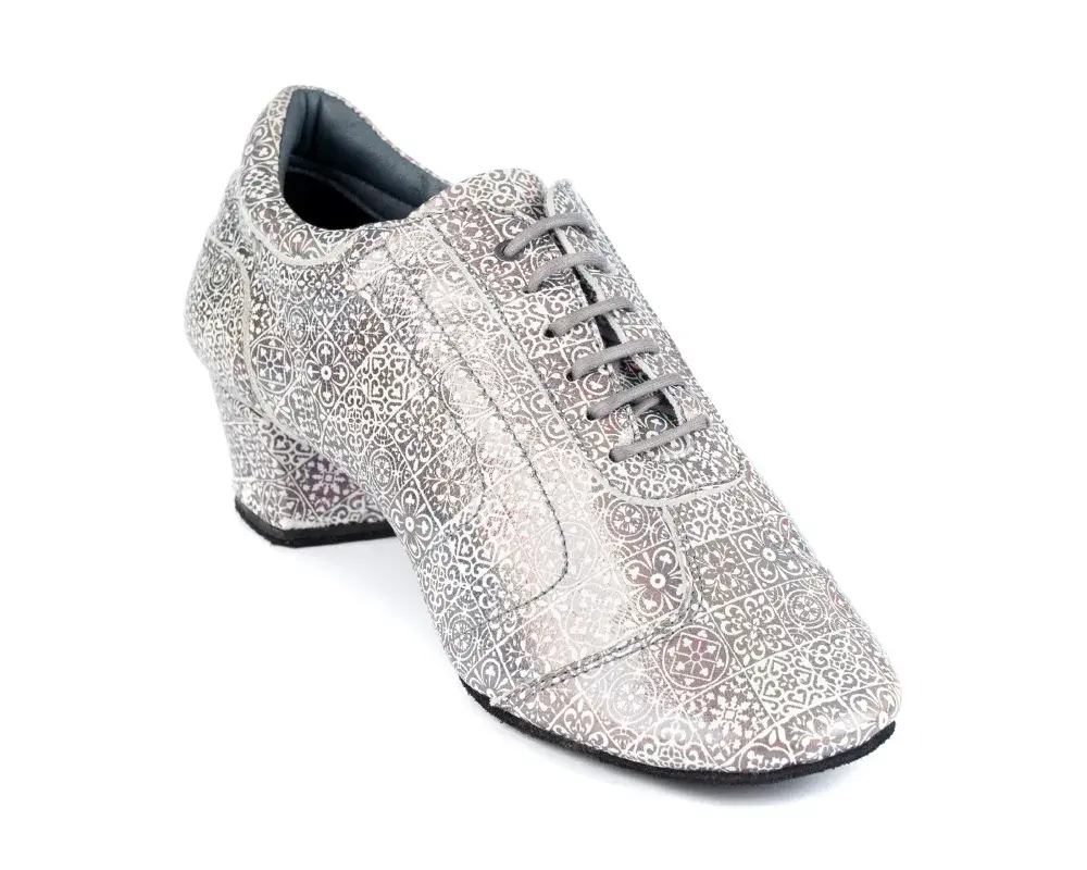 Portdance PD Saudade-Chaussure de Danse Talon Cubain 1.5''Semelle Suede Cuir Mosaïque