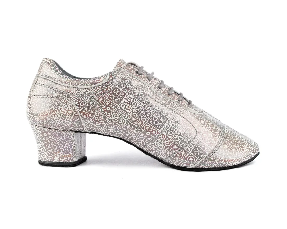 Portdance PD Saudade-Chaussure de Danse Talon Cubain 1.5''Semelle Suede Cuir Mosaïque